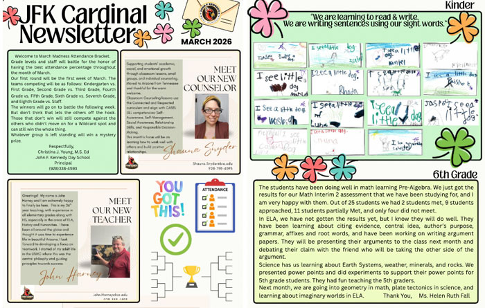 JFK Cardinal Newsletter March 2026