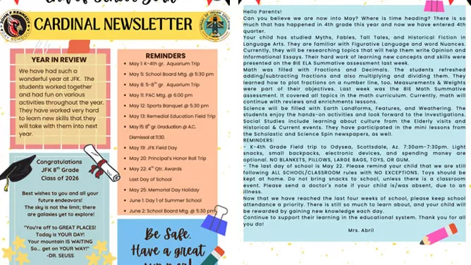 JFK May 2026 newsletter